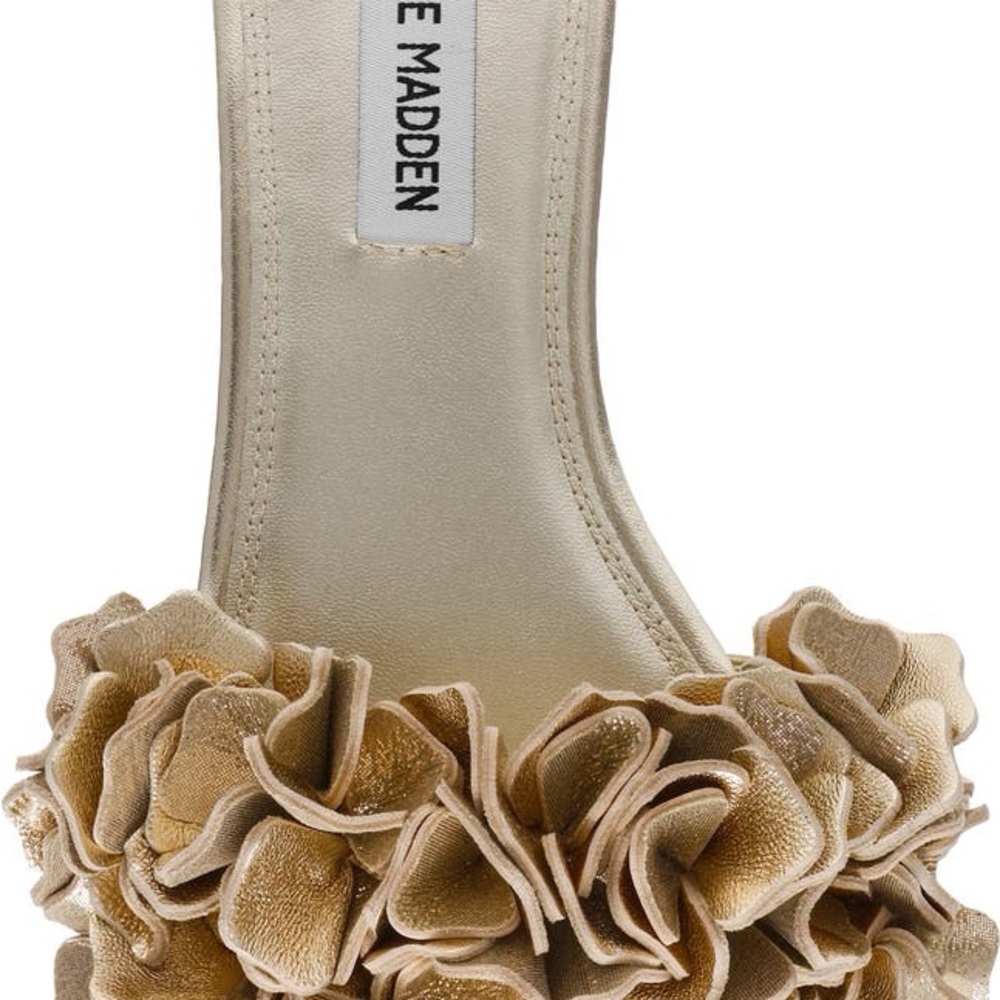 Steve Madden Gold Ruffled Sandals - Picture 6 of 6